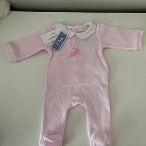 Jacadi Paris baby sleeper onesie Pink NWT 1 month Newborn